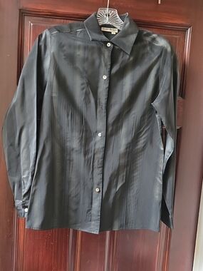 Black Long-Sleeve Button-Up Shirt From Barry Bricken Size Small